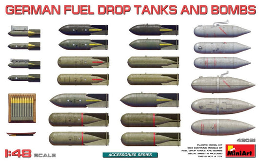 GERMAN FUEL DROP TANKS AND BOMBS KIT 1:48 Scala 1:48 Miniart