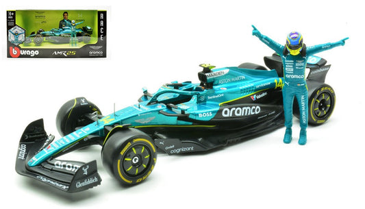 ASTON MARTIN AMR 25 N.14 2025 FERNANDO ALONSO WITH FIGURE 1:24 Scala 1:24 Burago