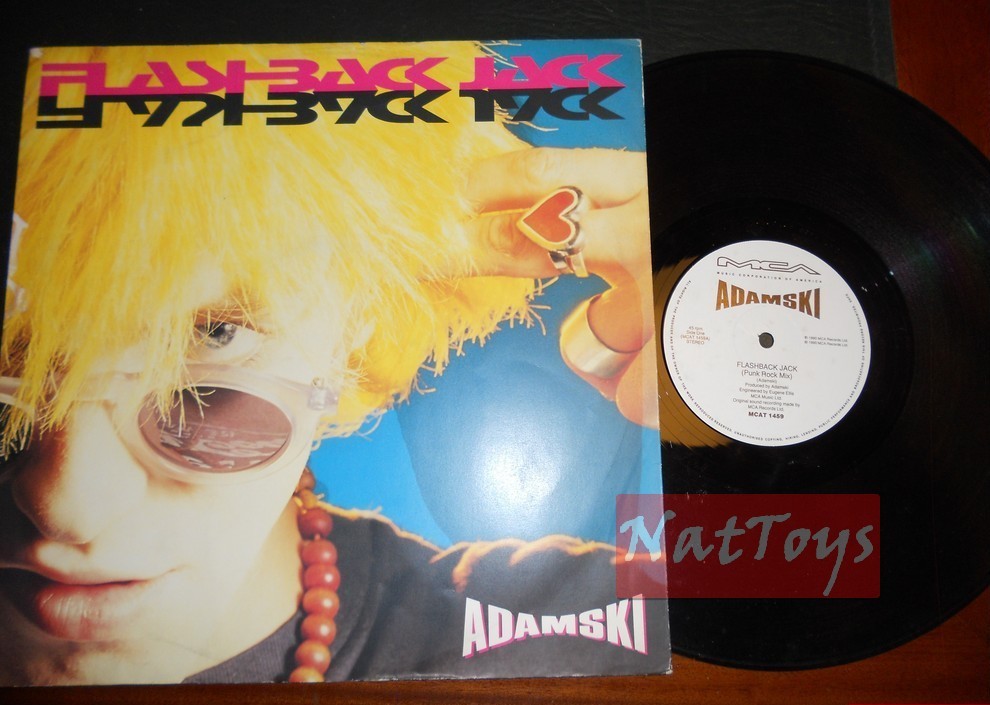 12" 33 Adamski FLASHBACK JACK/NYCNRG (U.S.A. 1990 MCA RECORDS MCAT 1459) - EX/EX
