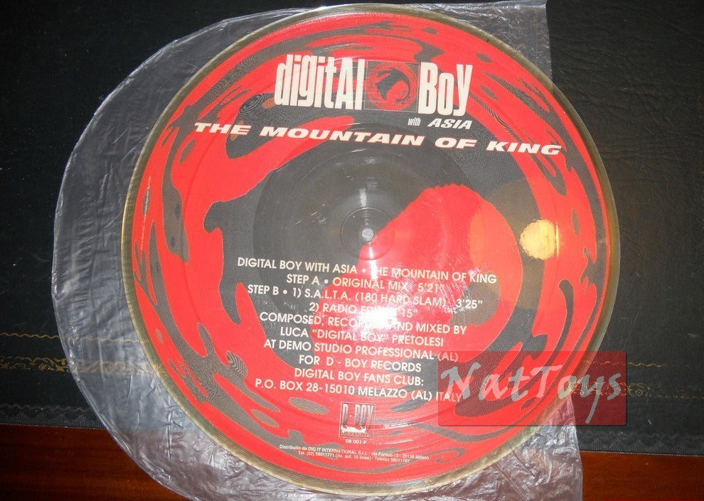 12" 33 Digital Boy avec Asia THE MOUNTAIN OF KING (DB 001-P) Disque d'images VG/EX