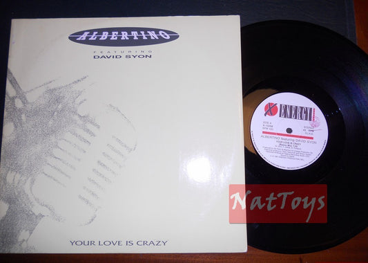 12" 33 RPM Albertino ft David Syon YOUR LOVE IS CRAZY (Italie 1991 X12092) EX/EX
