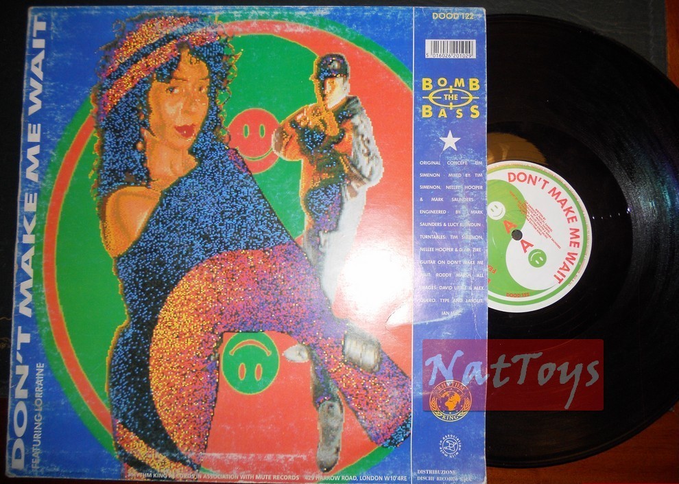 12" 33 RPM Bomb The Bass MEGABLAST/DON'T TAKE ME WAIT (Italy 1988) - VG/VG