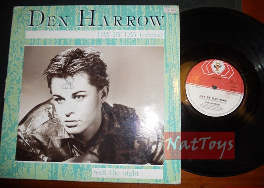12" 33 RPM Den Harrow DAY BY DAY (REMIX)/ROCK THE NIGHT + MERCI DJ VG/VG