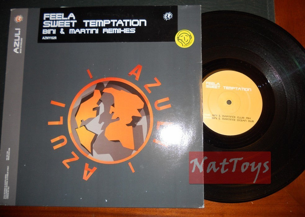 12" 33 TR/MIN Feela SWEET TEMPTATION (Royaume-Uni 2002, AZULI AZNY152R) - EX/NM