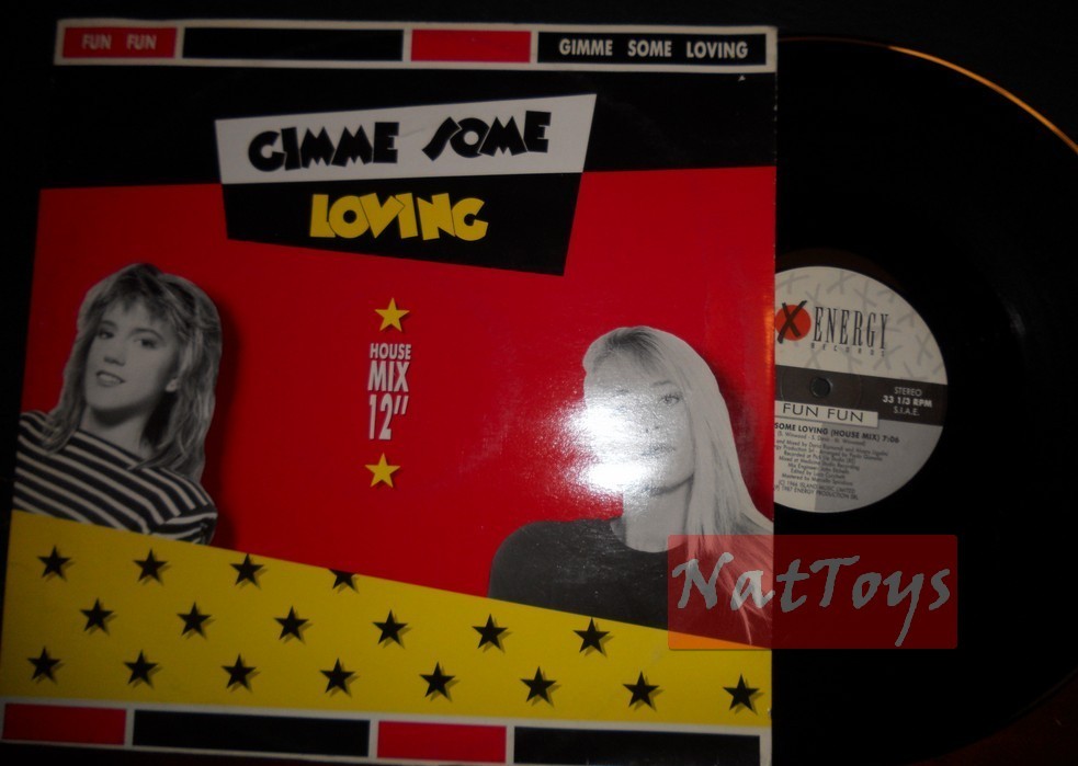 12" 33 RPM Fun Fun GIMME SOME LOVING (Italie 1987, ENERGY RECORDS X-12022) EX/EX