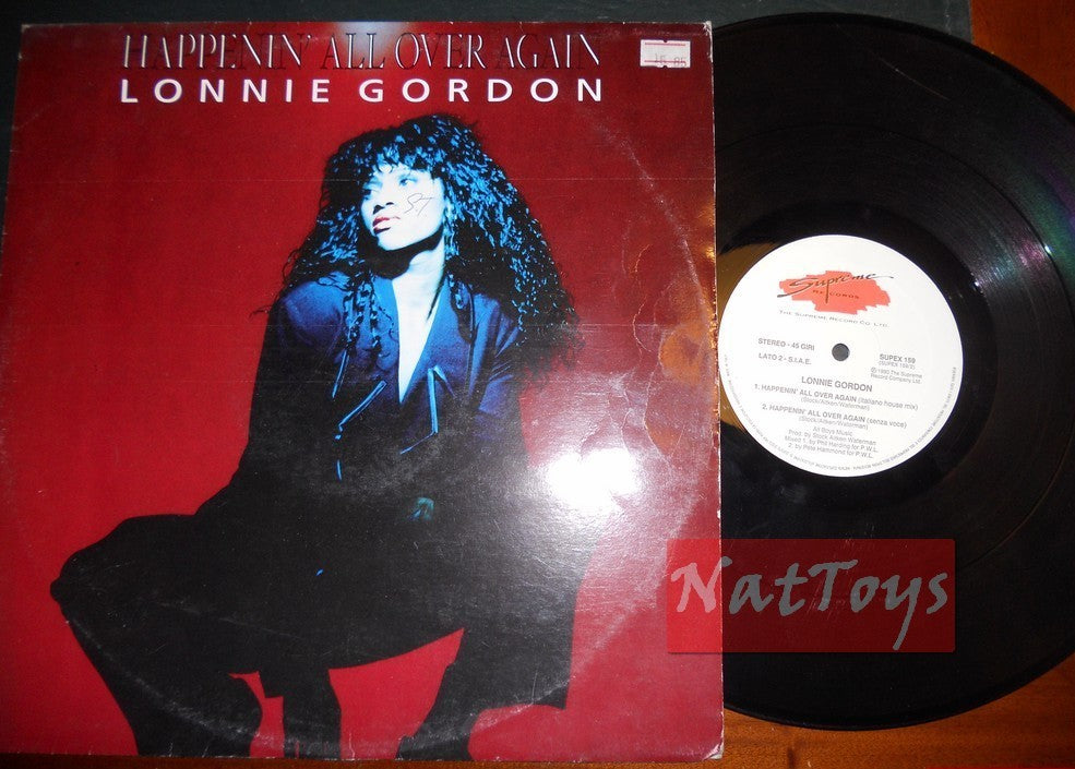 12" 33 TR/MIN Lonnie Gordon HAPPENIN' ALL OVER AGAIN (Italie 1990) - EX/EX