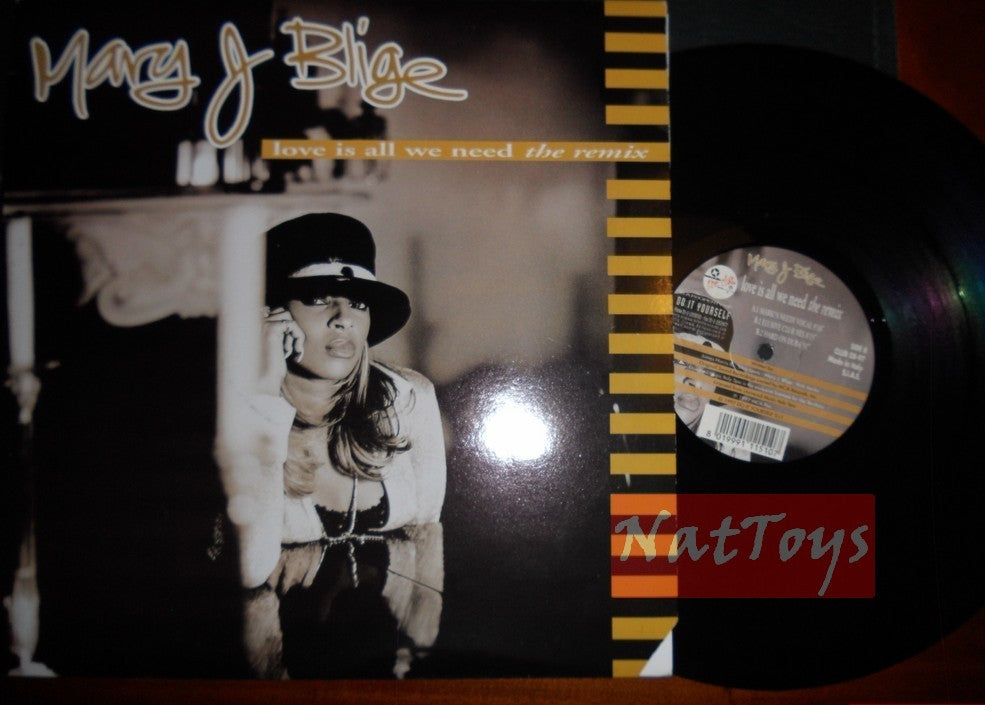 12" 33 RPM Mary J. Blige LOVE IS ALL WE NEED - THE REMIX (Italie 1997) - EX/NM