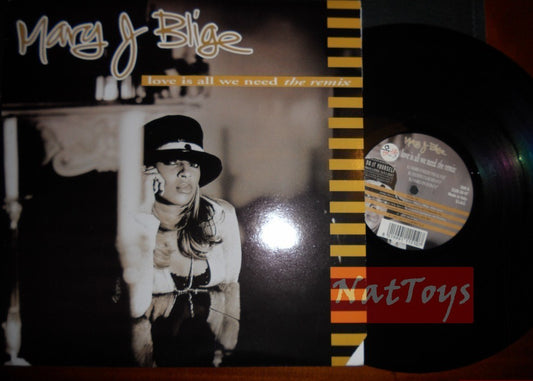 12" 33 RPM Mary J. Blige LOVE IS ALL WE NEED - THE REMIX (Italy 1997) - EX/NM