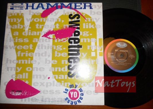 12" 33 RPM MC Hammer YO!! SWEETNESS (Italy 1991 CAPITOL/EMI 14 2043396) EX/EX