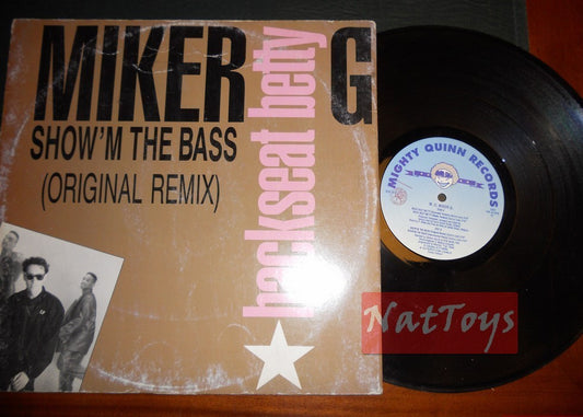 12" 33 RPM MC Miker G BACKSEAT BETTY/SHOW'M THE BASS (Italy MQR 0011) - VG/EX