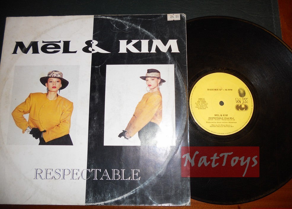 12" 33 Tours Mel &amp; Kim RESPECTABLE (Italie 1987, CGD INT 15289) - VG/VG