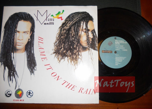 12" 33 RPM Milli Vanilli BLAME IT ON THE RAIN/MONEY (Italie 1989) - EX/EX