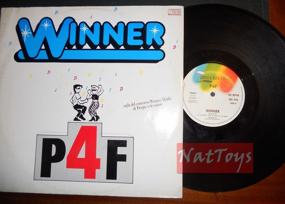 12" 33 TR/MIN P4F GAGNANT (Italie 1987, IBIZA RECORDS IBZ 436) - EX/VG