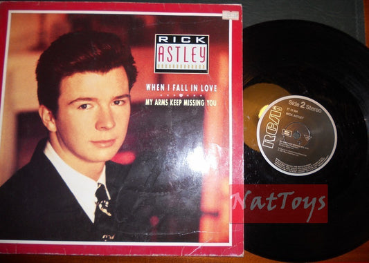 12" 33 GIRI Rick Astley WHEN I FALL IN LOVE/MY ARMS KEEP MISSING YOU 1987  VG/VG