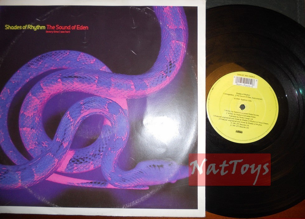 12" 33 RPM Shades of Rhythm ARMAGEDDON Germany 1991, ZTT RECORDS ZANG 22T EX/EX