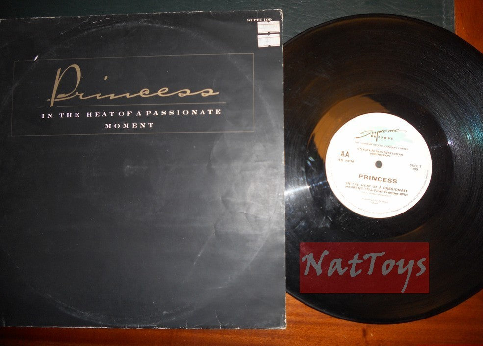 12" 33  Princess IN THE HEAT OF A PASSIONATE MOMENT U.K. 1986, SUPE T 109 VG/VG