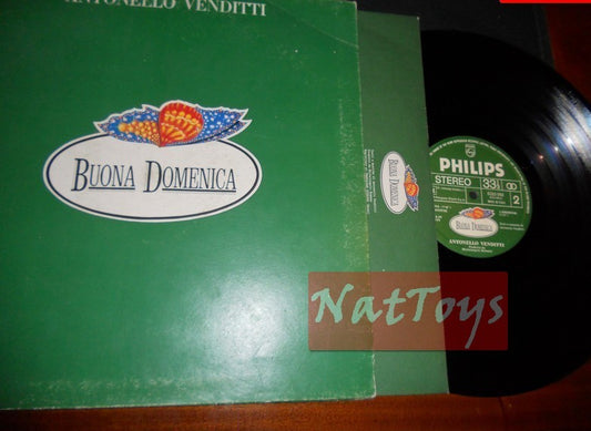 12" LP 33 GIRI Antonello Venditti BUONA DOMENICA 1979 copertina ap. verde VG/EX
