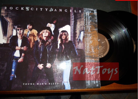 12" LP 33 GIRI Rock City Angels YOUNG MAN'S BLUES Germ.1988 2 LP + cop. EX/NM/NM