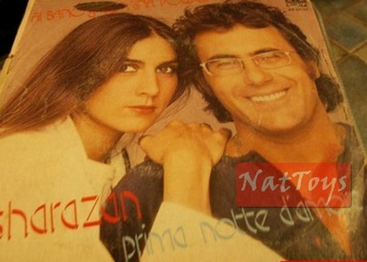7" 45 GIRI Al Bano e Romina Power SHARAZAN/PRIMA NOTTE D'AMORE (Italy 1981) VG/VG