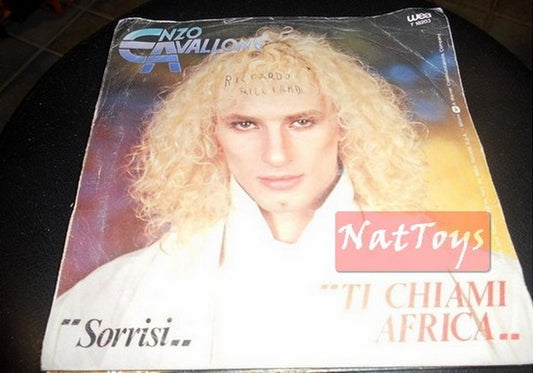 7" 45 GIRI Enzo Avallone TI CHIAMI AFRICA/SORRISI (Italy 1980 WEA T 18203) VG/VG