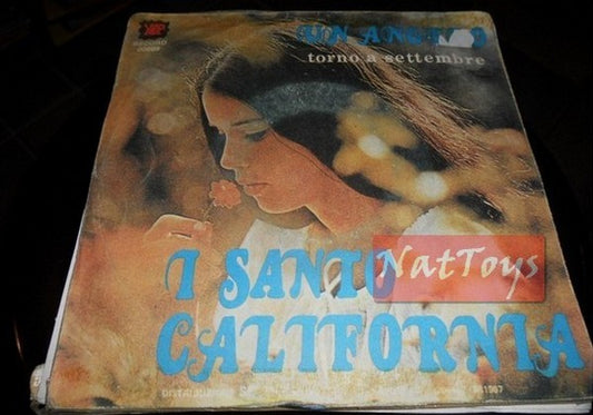 7" 45 GIRI I Santo California UN ANGELO/TORNA A SETTEMBRE (Italy 1975) - VG/EX
