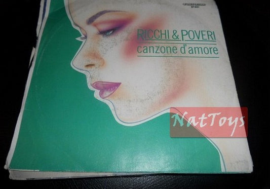 7" 45 GIRI Ricchi e Poveri CANZONE D'AMORE/(strumentale) - EX/NM Sanremo 1987