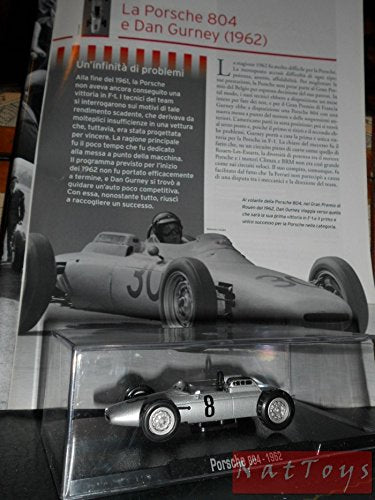 EDICOLA RBA Porsche 804 1962 F1 Auto Gurney MODELLINO DIE CAST 1:43 MODEL +fascicolo