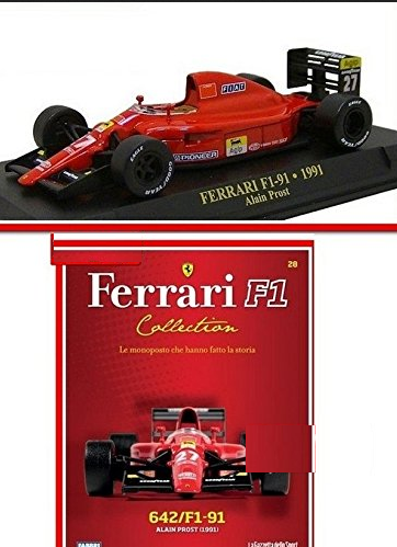 Ferrari F1 F1-91 1991 Alain Prost MODELLINO DIE CAST 1:43 MODEL + fasc.28 compatibile con