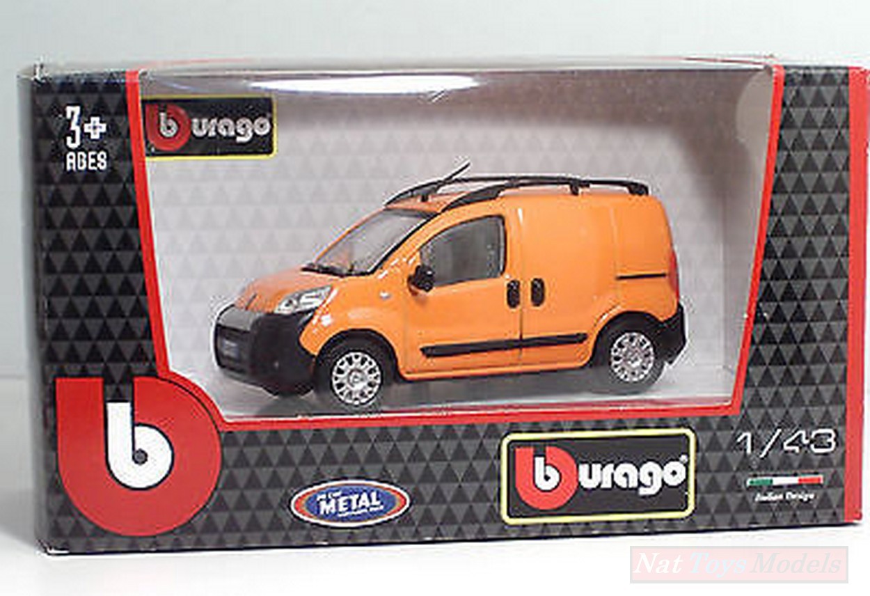 MODELLINO IN SCALA COMPATIBILE CON FIORINO 2007 VAN/BUS ARANCIO ORANGE 1:43 BURAGO BU30330