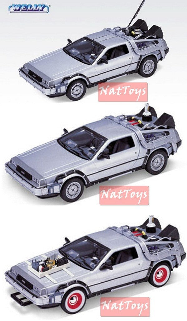 De Lorean Ritorno al Futuro 1:24 SERIE COMPLETA BACK TO THE FUTURE Model DIECAST compatibile con