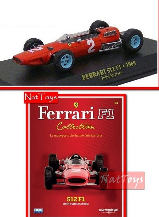 EDITORIA Modellino Ferrari Collection 512 F1 Surtees 1965 + fasc. 33 DIE CAST 1:43