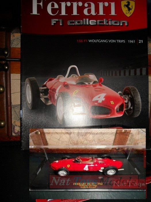 EDITORIA Modellino Ferrari F1 156 1961 Von Trips  +BOX +fas DIE CAST 1:43 Fabbri