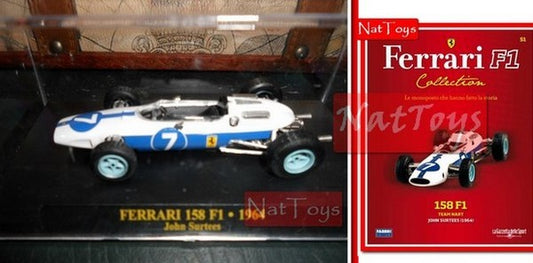 EDITORIA Modellino Ferrari F1 158 1964 Surtees +BOX +fas.51 DIE CAST 1:43