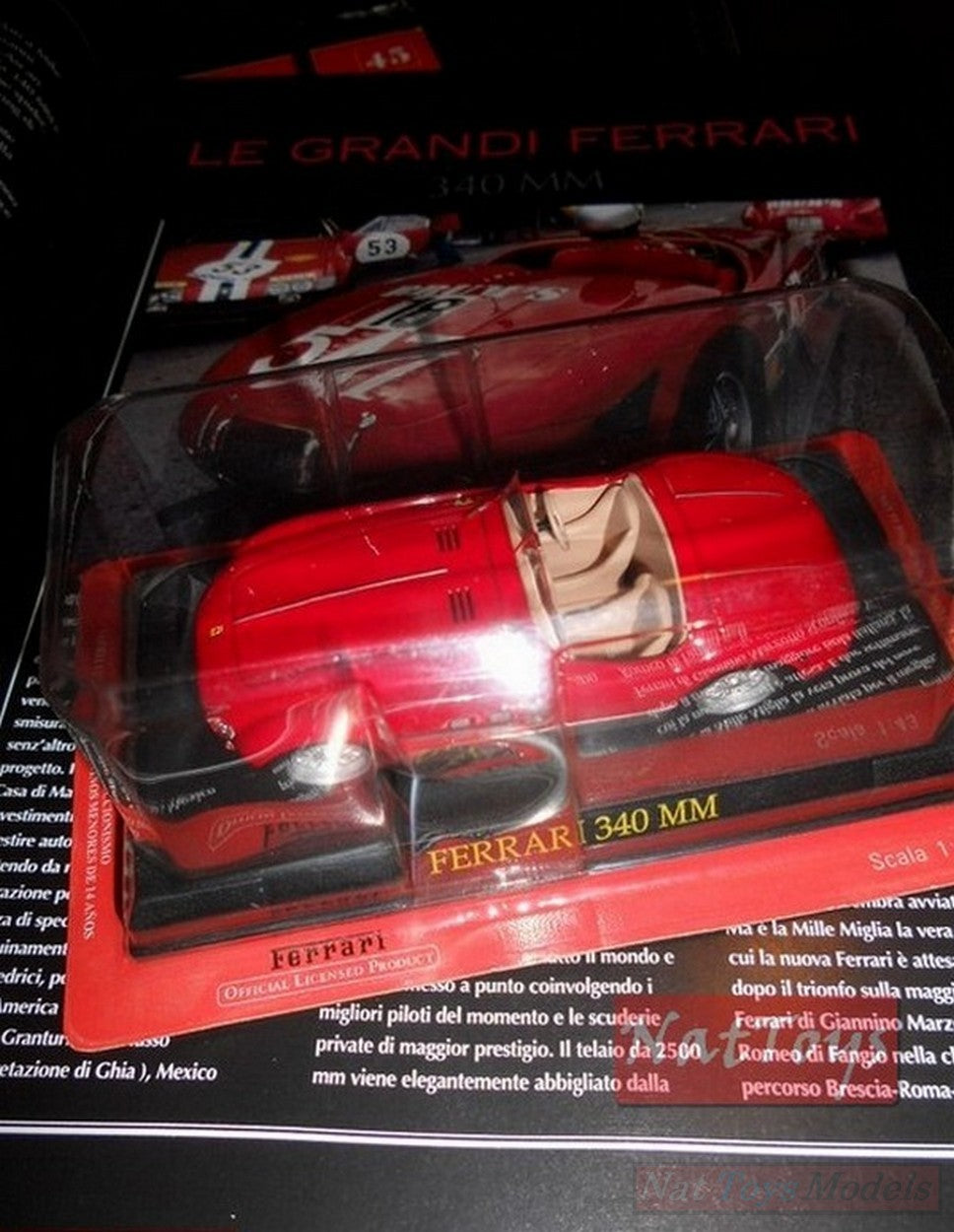 EDITORIA Modellino Ferrari Fabbri Collection 340 MM DIE CAST  1:43 +fas.