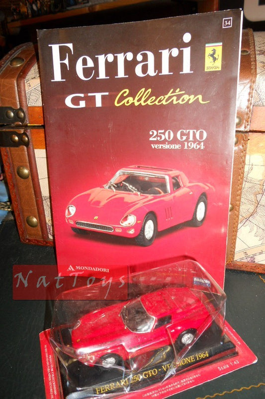 EDITORIA Modellino Ferrari GT Collection 250 GTO versione 1964 +fas.34 DIECAST 1:43