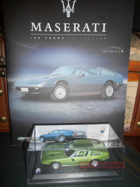 EDITORIA Modellino Maserati Collection 100 Years Indy Coupe' 1969 +fas DIECAST 1:43