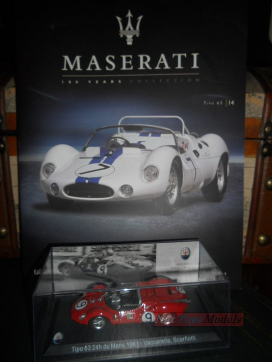 EDITORIA Modellino Maserati Collection 100 Years Tipo 63 1961 Scarfiotti +fas DIE CAST 1:43