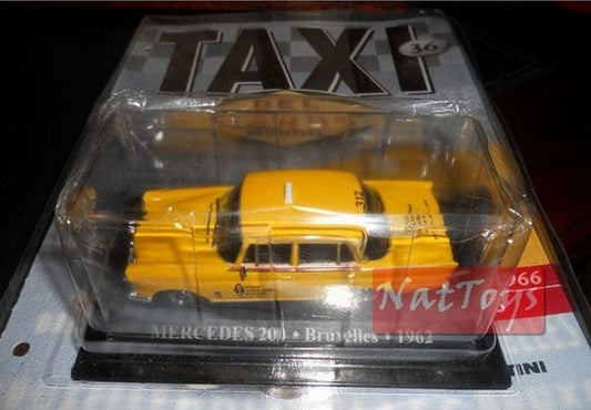 EDITORIA Modellino Mercedes 200 Bruxelles 1962 Taxi Mondo DIE CAST 1:43  +fas.36