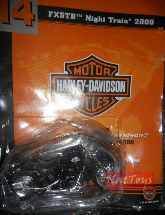 Editoria Modellino Moto Harley Davidson FXSTB Night Traint 2000 +fascic.14  DIE CAST 1:18