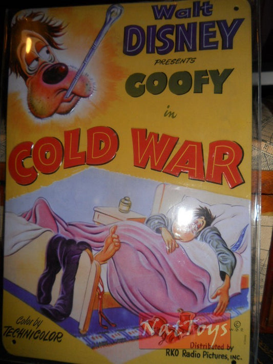 EDITORIA Modellino Targa Pubblicitaria Walt Disney PIPPO GOOFY COLD WAR Collezione Targhe