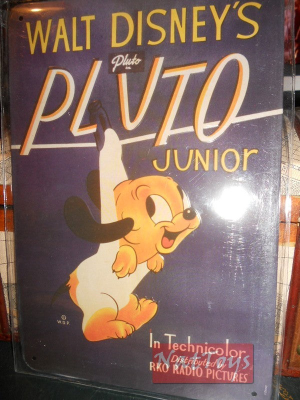 EDITORIA Modellino Targa Pubblicitaria Walt Disney PLUTO JUNIOR Collezione Targhe