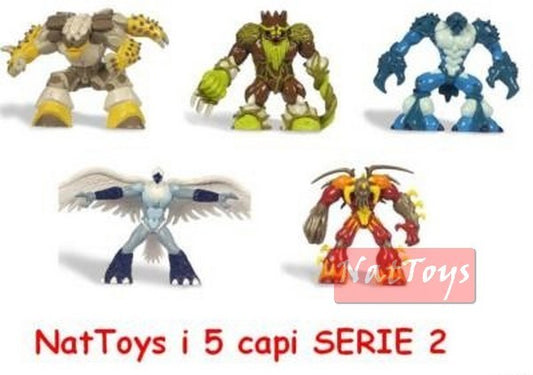 GORMITI SERIES 2 LOT 5 HEADS: ELIOS KOLOSSUS CARRAPAX HORROR +English Cards