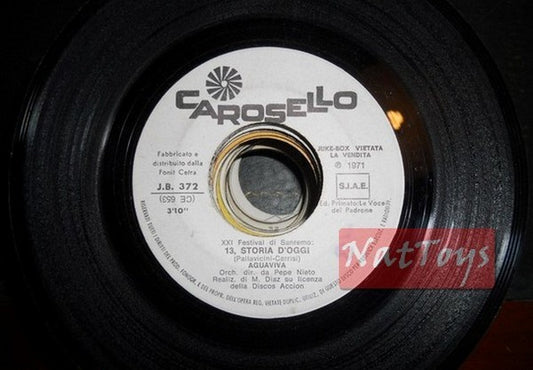 JUKE BOX 45 Aguaviva 13, storia di oggi/Pino Donaggio L'ultimo romantico PROMO