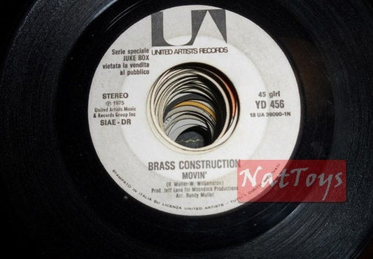 JUKE BOX 45 Brass Construction Movin/Tina Charles You set my heart on fire PROMO