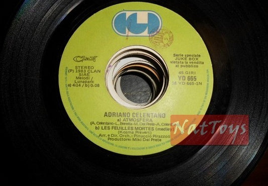 JUKE BOX 45 RPM A. Celentano Atmosphere Les feuilles mortis/Front page PROMO