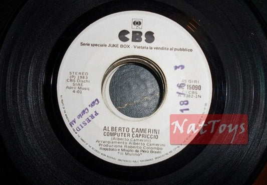 JUKE BOX 45 RPM Alberto Camerini Computer capriccio/Anna Oxa Without me PROMO