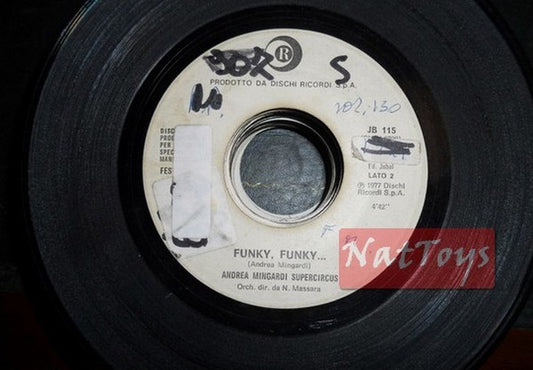 JUKE BOX 45 GIRI Andrea Mingardi Supercircus Funky, funky/Drupi Come va PROMO