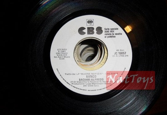 JUKE BOX 45 GIRI Banco Baciami Alfredo/Police Invisible sun 1981 EX PROMO