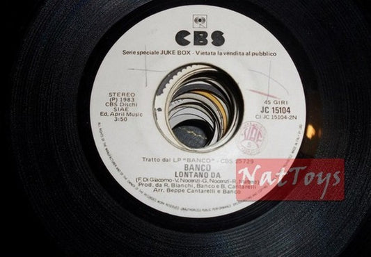 JUKE BOX 45 GIRI Banco Lontano da/Asia Don't cry (Italy 1983, JC 15104) PROMO