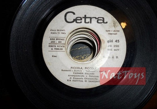 JUKE BOX 45 GIRI C. Villani Piccola, piccola/Claudio Villa Meglio una sera PROMO